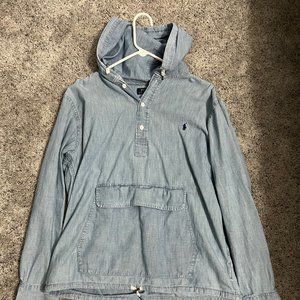 Polo by Ralph Lauren Denim Button Hoodie Blue “Tags Included” (M)